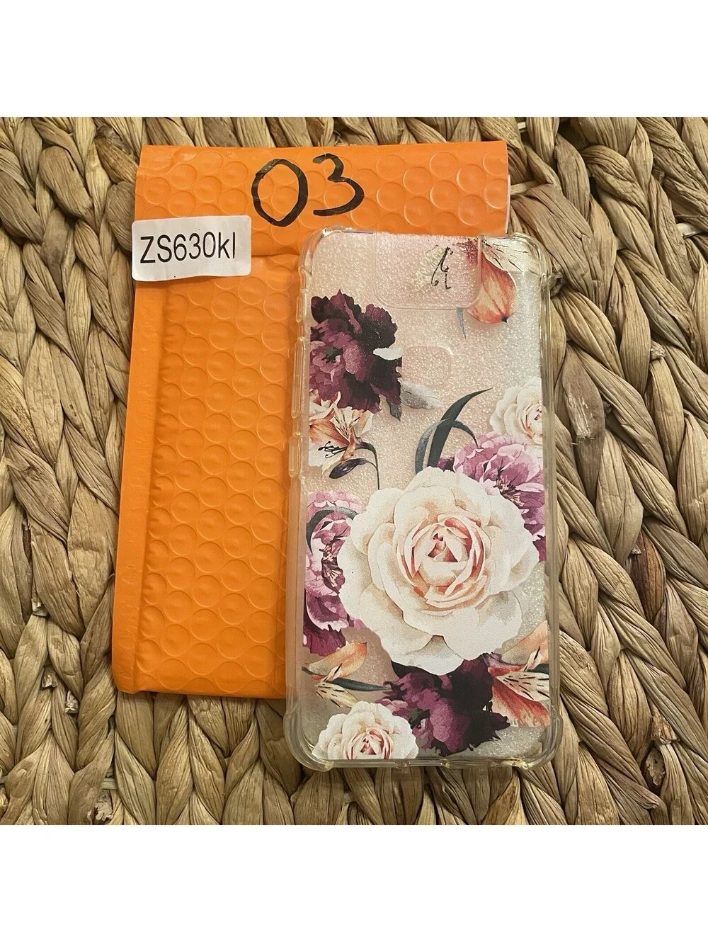 ✅Floral Clear Case ASUS ZenFone 6 6Z ZS630KL Rose Flower Pink Cover Slim#️⃣03